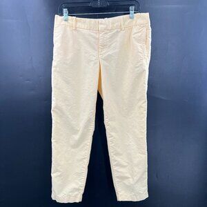 J. Crew Oxford scout pants butter yellow city fit chino pixie preppy tennis 8